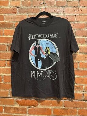 Old Navy Black Fleetwood Mac Rumours Graphic Tee with Blue Accent